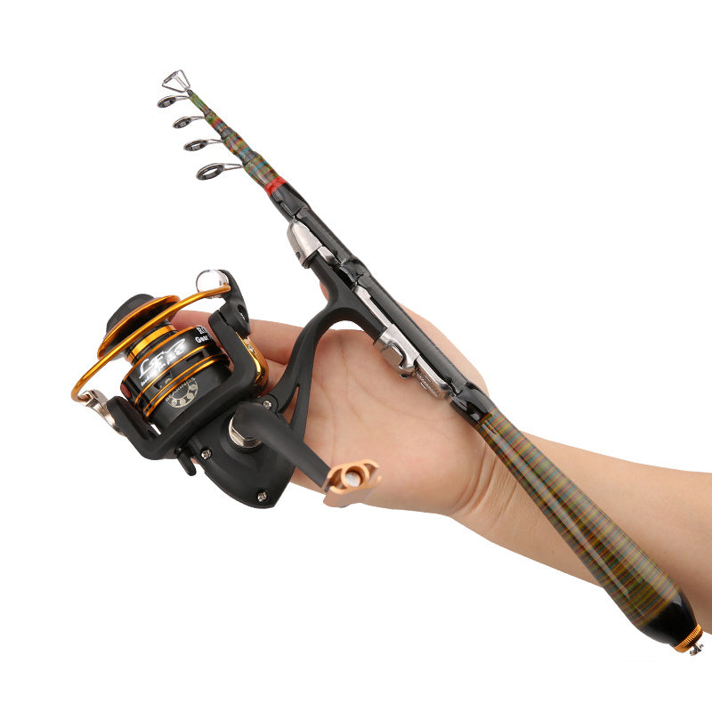 Telescopic Rock Fishing Rod Spinning Fly Carp Feeder Carbon Fiber Pesca Mini Travel Rod Reel Seat - USA fisher