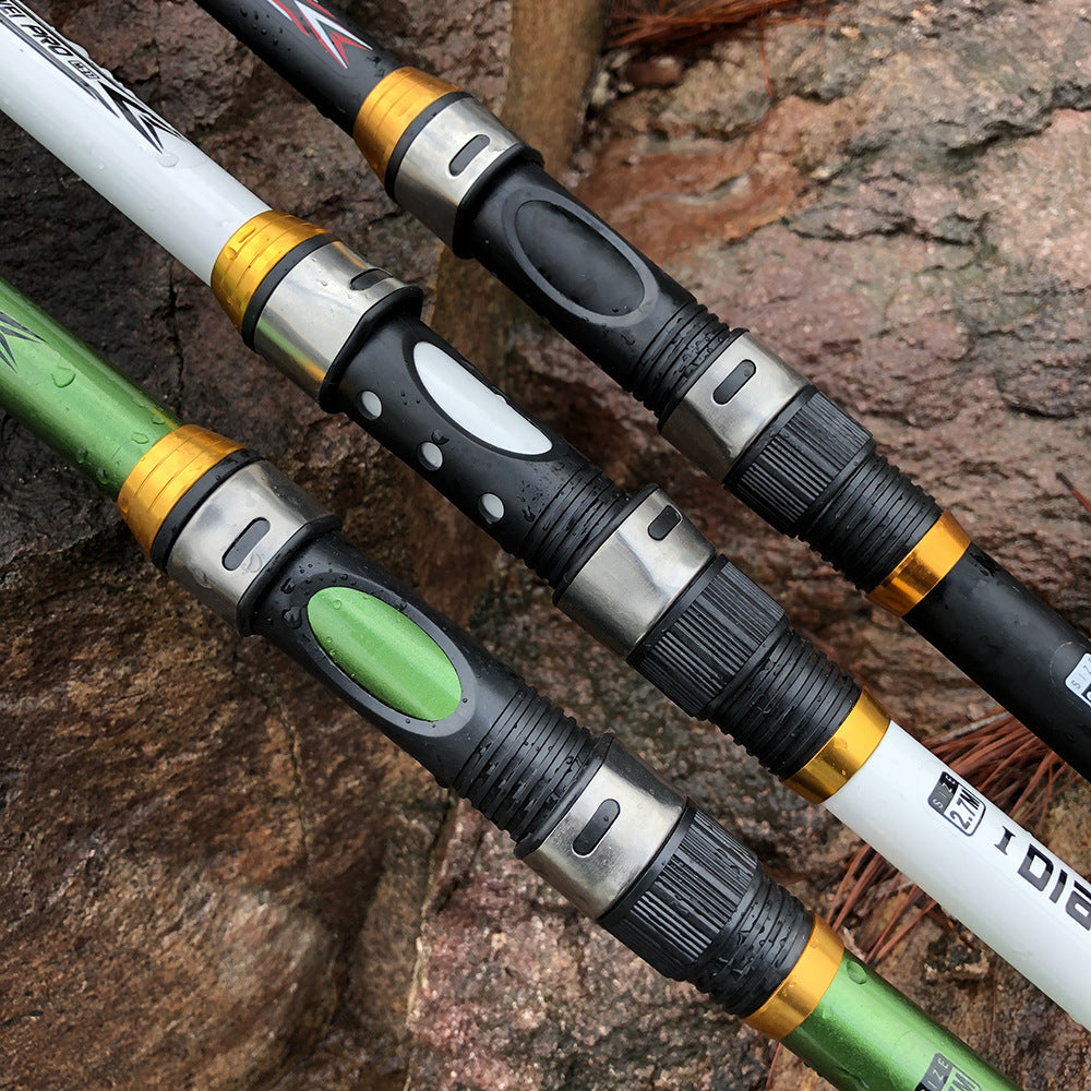 White Spinning Fishing Rod Carbon Fiber Telescopic Fish Rods - USA fisher