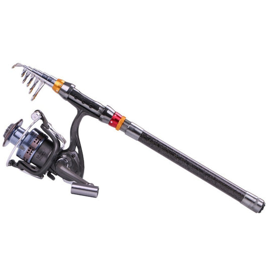 Fishing-Rod-Set Lures Spinning Reel Combo Line Telescopic Carbon-Fiber Travel And - USA fisher