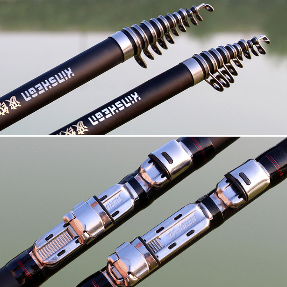 Corrugated Longji Fishing Rod Rocky Rod Light Hard Carbon Fishing Rod Hand And Sea Dual-purpose Fishing Gear Set - USA fisher